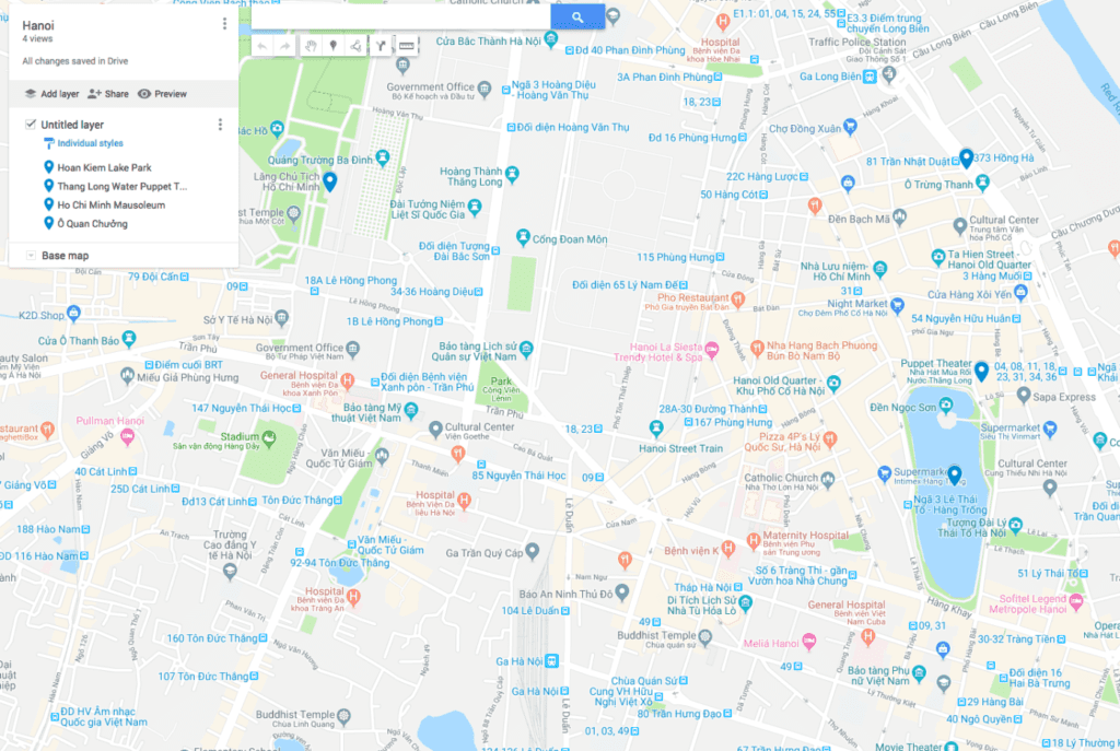 Google map screenshot of Hanoi