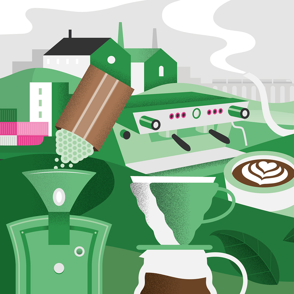 Quarter Horse Coffee Packaging Illustration