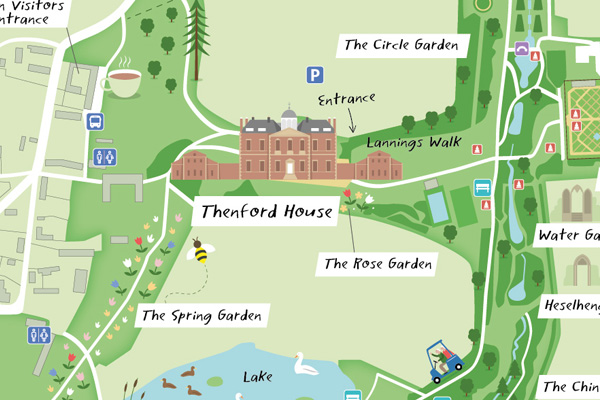 Thenford Illustrated Garden Map