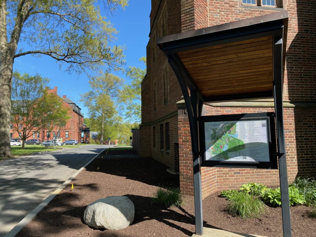 Campus map on display at Mount Holyoke college
