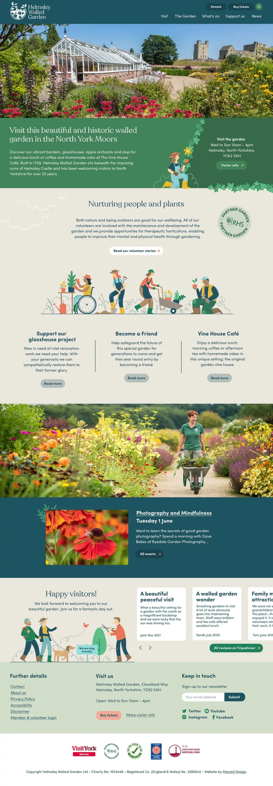 Helmsley Walled Garden website screenshot