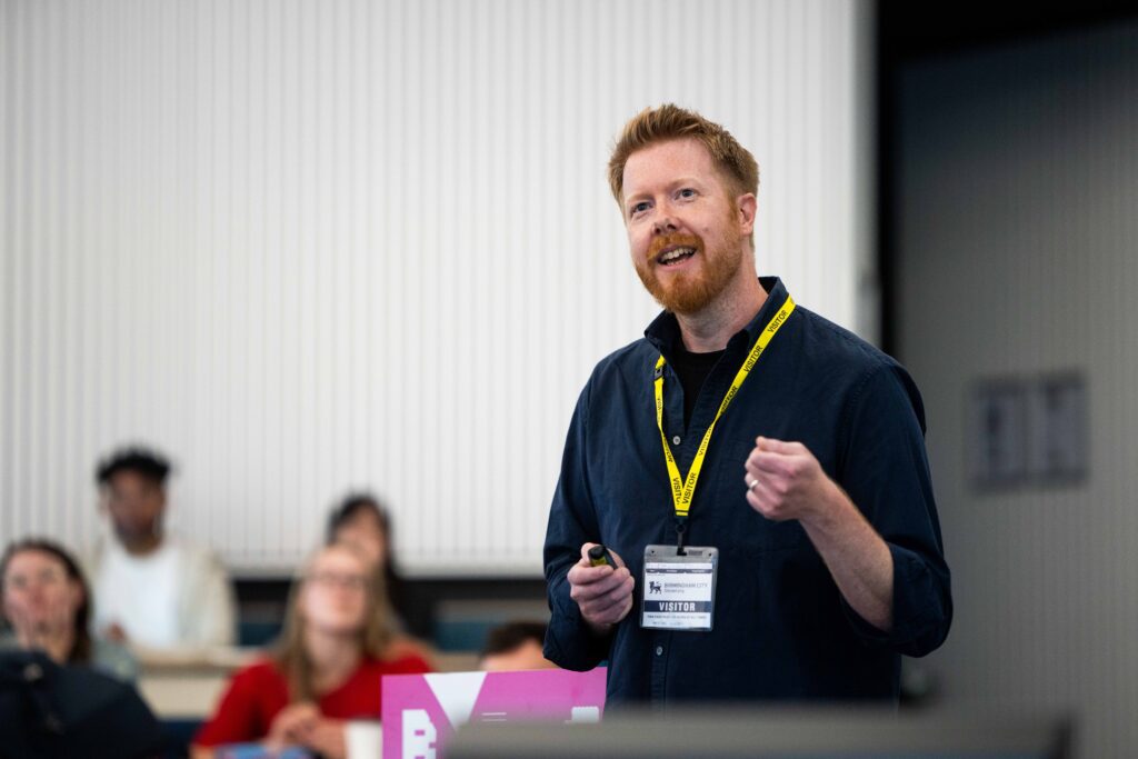Tom Woolley speaking at the Birmingham Design Festival
