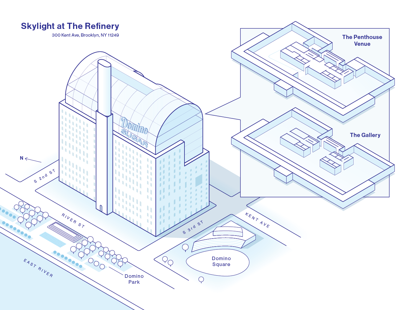 The Refinery, New York illustrated 3D map
