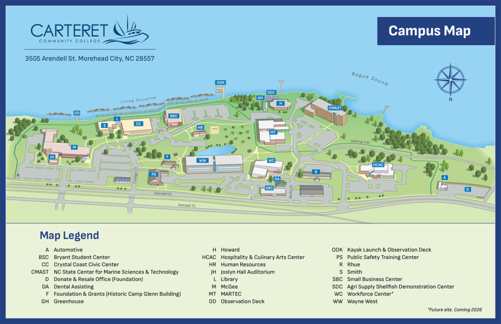 Carteret Community College 3D campus map